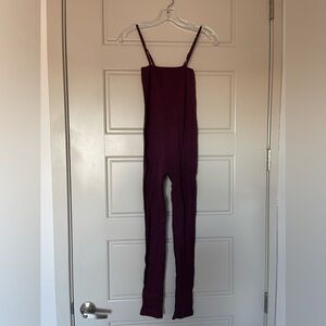 Maroon Ribbed Bodysuit